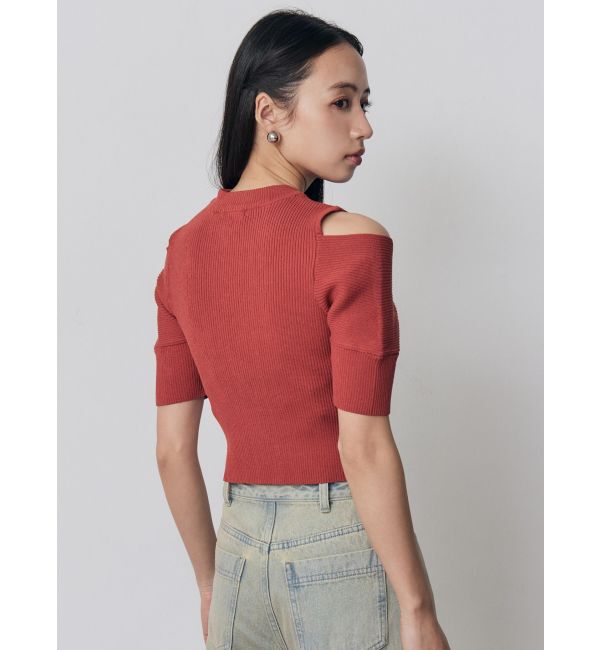 MURUA「ZIPカシュクールハーフニット」|ニット・セーター|