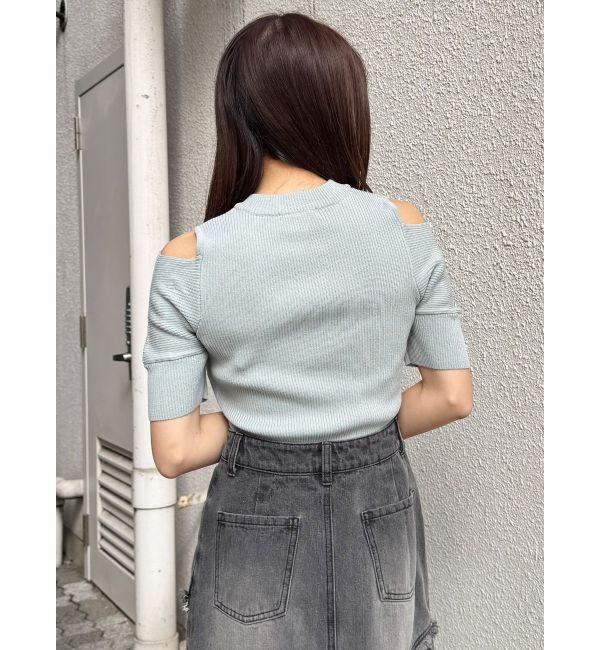 MURUA「ZIPカシュクールハーフニット」|ニット・セーター|