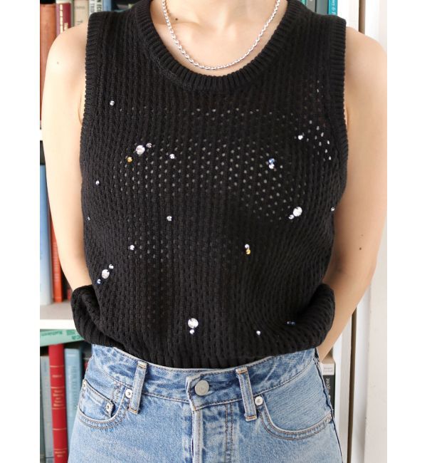 Ungrid「ビジューニットベスト」|ニット・セーター|