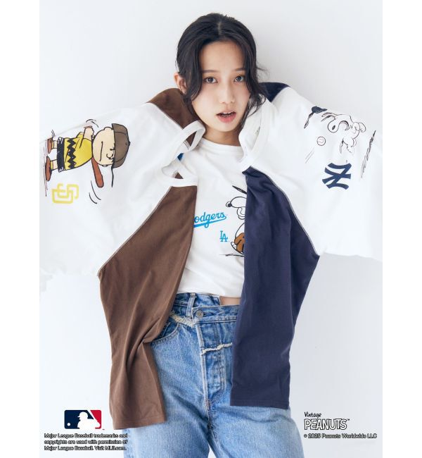 Ungrid「【MLB&times;PEANUTS】ラグランTee」|Tシャツ・カットソー|