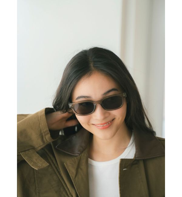 Ungrid「スクエアフレームカラーレンズサングラス」|サングラス|グレー