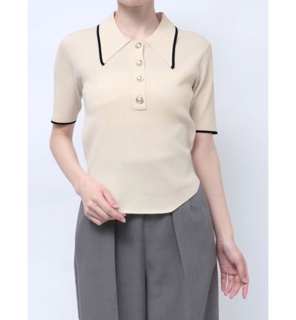 LAGUNAMOON「カラーネックラインニットプルオーバー」|ニット・セーター|