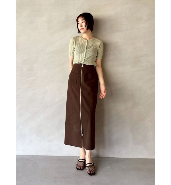 LAGUNAMOON「シアーニットショートスリーブカーデ」|カーディガン|