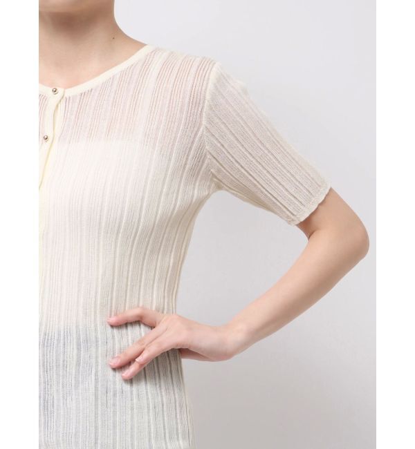 LAGUNAMOON「シアーニットショートスリーブカーデ」|カーディガン|