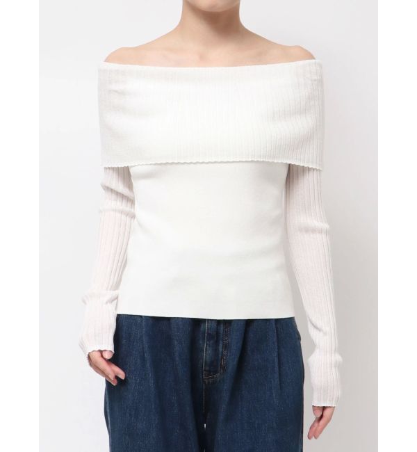 LAGUNAMOON「シアーオフショルニットプルオーバー」|ニット・セーター|