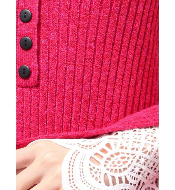 LAGUNAMOON「ラメブレンドレースカフスニットワンピース」|ワンピース|