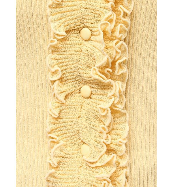 LAGUNAMOON「リブフリルハーフスリーブカーデニットプルオーバー」|カーディガン|