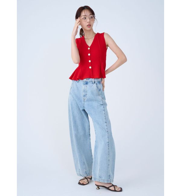 LAGUNAMOON「ペプラムノースリニットトップス」|ニット・セーター|