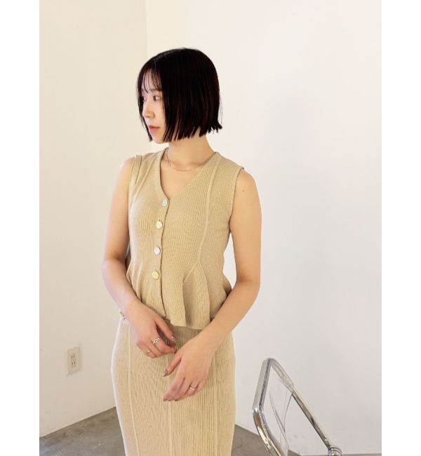 LAGUNAMOON「ペプラムノースリニットトップス」|ニット・セーター|