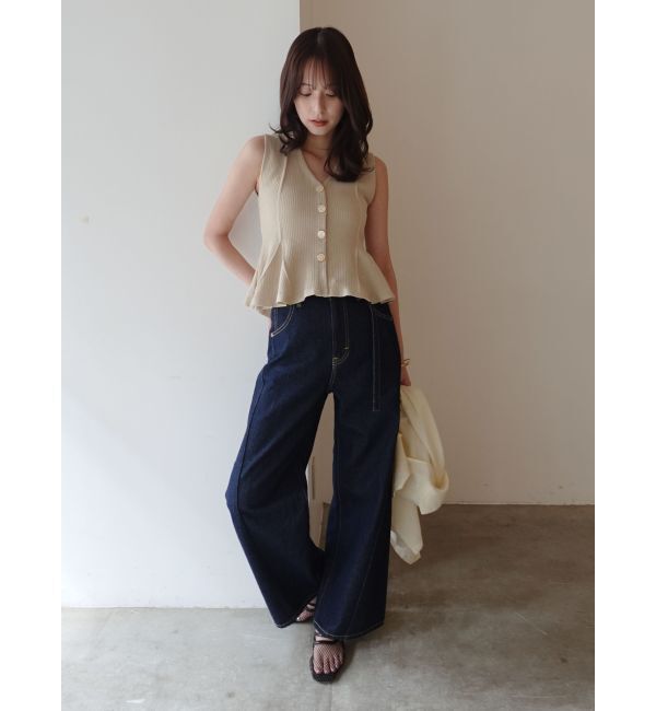 LAGUNAMOON「ペプラムノースリニットトップス」|ニット・セーター|