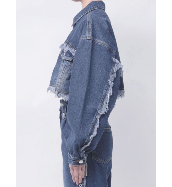 jouetie「ワイドクロップドフリンジGジャン【セットアップ対応】」|ブルゾン・スタジャン|