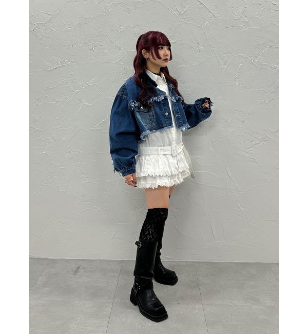 jouetie「ワイドクロップドフリンジGジャン【セットアップ対応】」|ブルゾン・スタジャン|