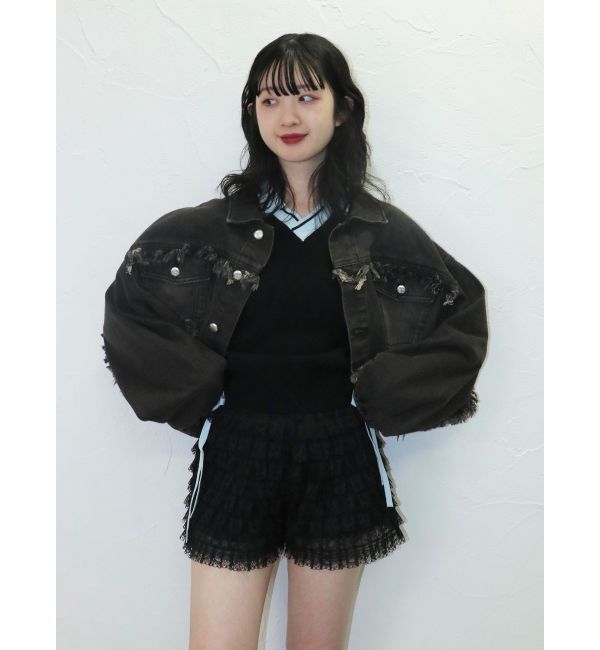 jouetie「ワイドクロップドフリンジGジャン【セットアップ対応】」|ブルゾン・スタジャン|