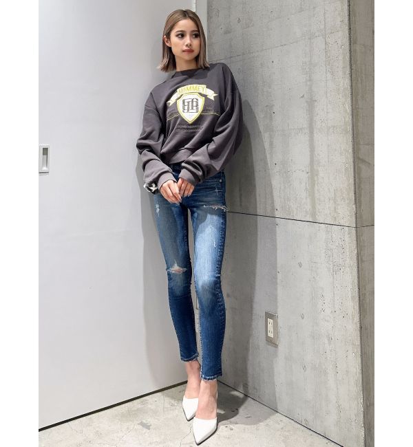 GYDA「BACKレースアップショートロゴスウェットトップス」|スウェット・ジャージ|