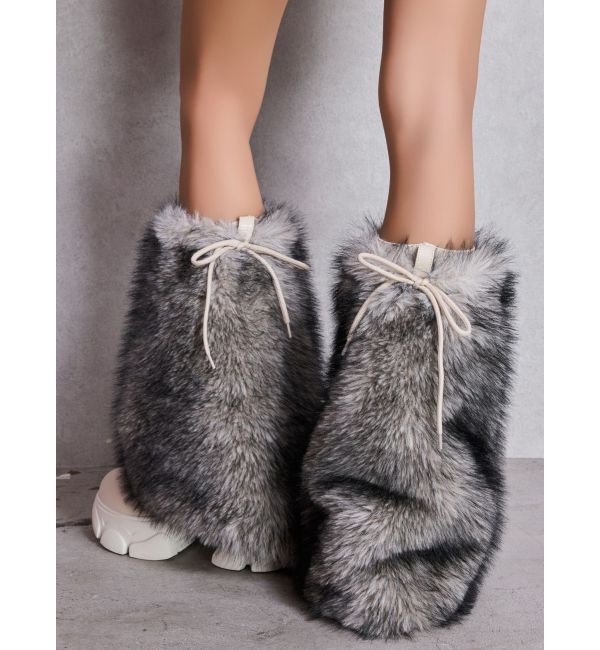GYDA「2WAY ECO FUR LEG WARMERニットブーツ」|ロングブーツ|