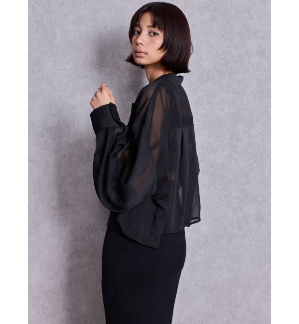 GYDA「SHEERラメショートシャツ」|シャツ・ブラウス|