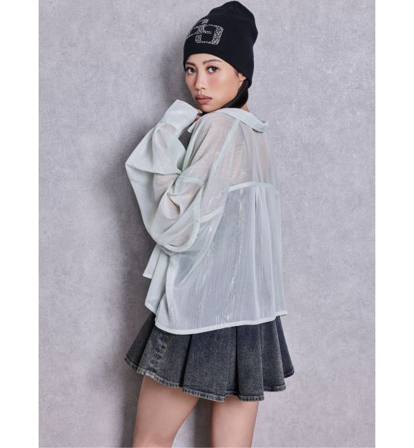 GYDA「SHEERラメショートシャツ」|シャツ・ブラウス|