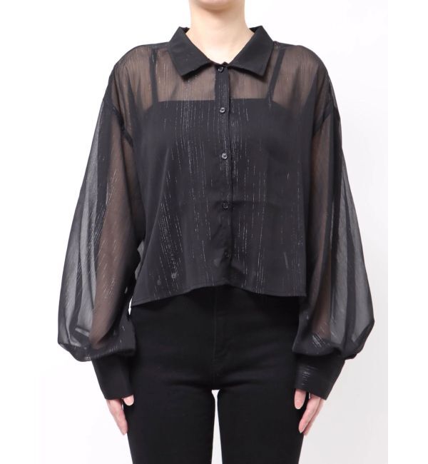 GYDA「SHEERラメショートシャツ」|シャツ・ブラウス|