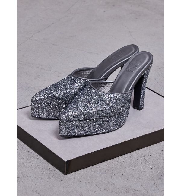 GYDA「GLITTERミュール」|パンプス|グレー