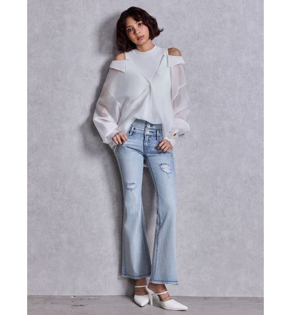 GYDA「GDビジューMOLDチェーンストラップポインテッドミュール」|パンプス|