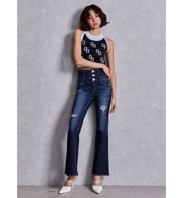 GYDA「GDビジューMOLDチェーンストラップポインテッドミュール」|パンプス|