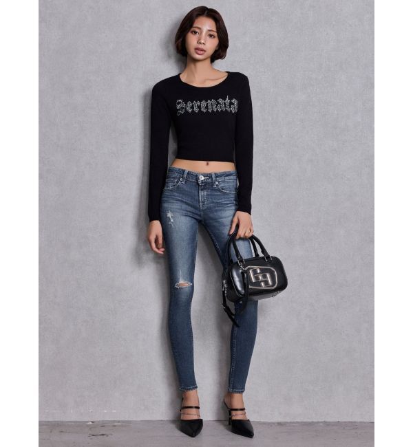 GYDA「GDビジューMOLDチェーンストラップポインテッドミュール」|パンプス|