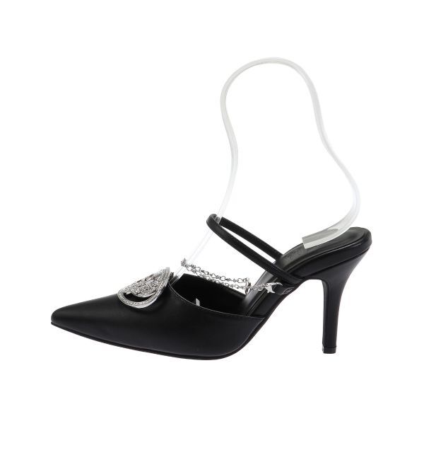 GYDA「GDビジューMOLDチェーンストラップポインテッドミュール」|パンプス|