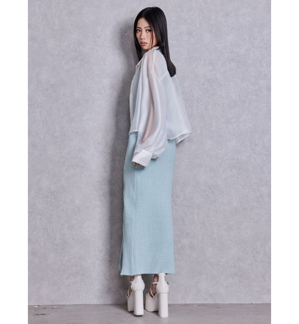 GYDA「バックオープンジップスリットリブニットロングワンピース」|ワンピース|