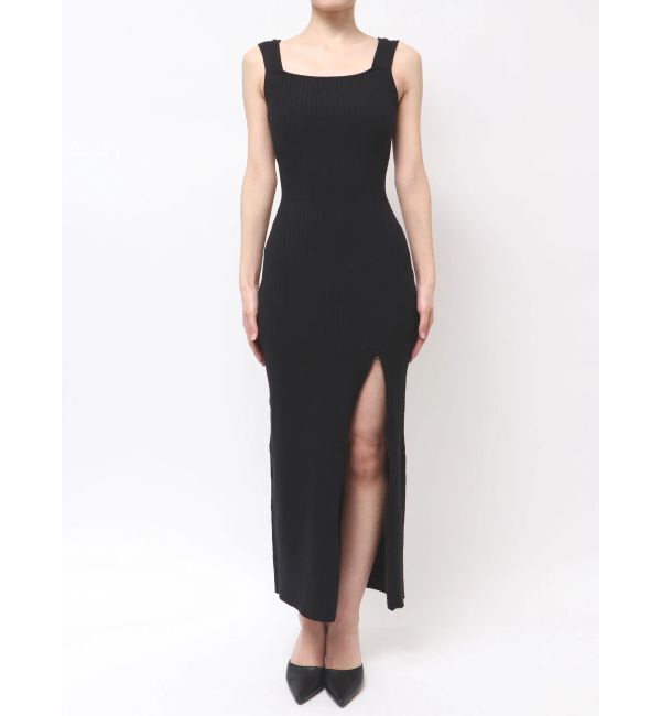 GYDA「バックオープンジップスリットリブニットロングワンピース」|ワンピース|