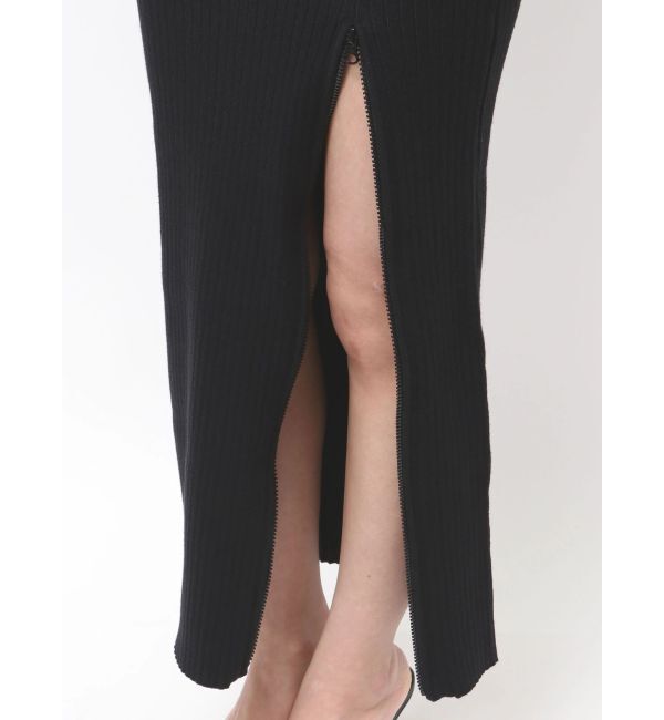 GYDA「バックオープンジップスリットリブニットロングワンピース」|ワンピース|