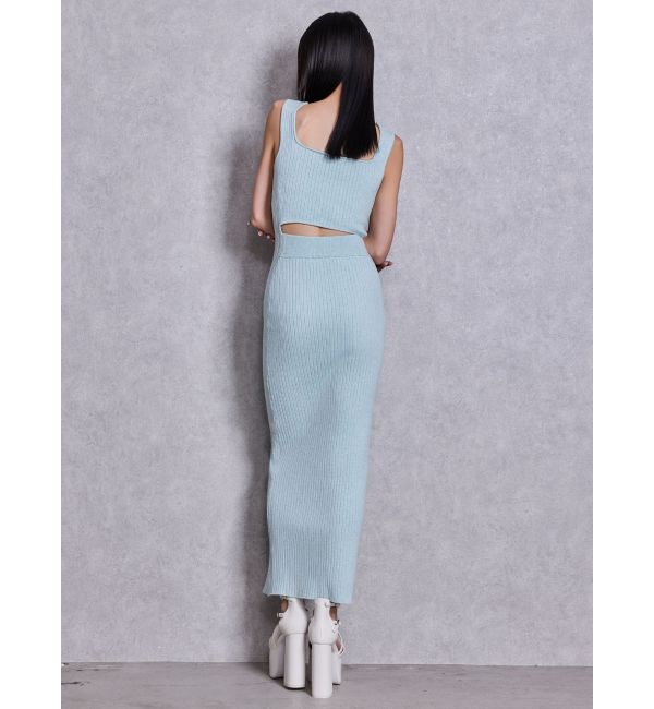 GYDA「バックオープンジップスリットリブニットロングワンピース」|ワンピース|
