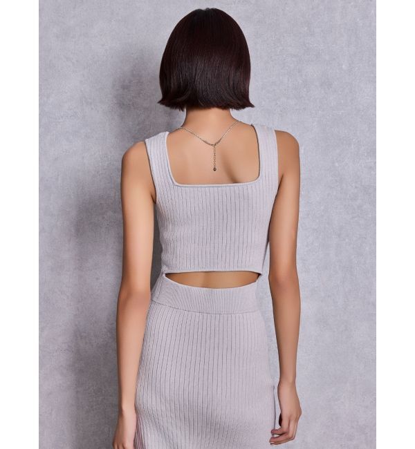 GYDA「バックオープンジップスリットリブニットロングワンピース」|ワンピース|