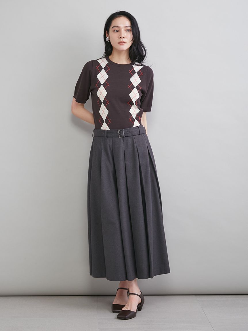 Mila Owen「プリーツスカートニットドッキングワンピース」|ワンピース|