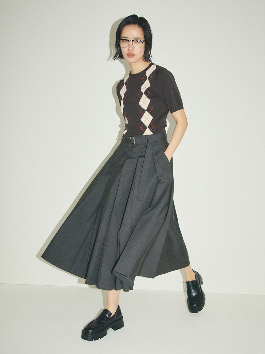 Mila Owen「プリーツスカートニットドッキングワンピース」|ワンピース|