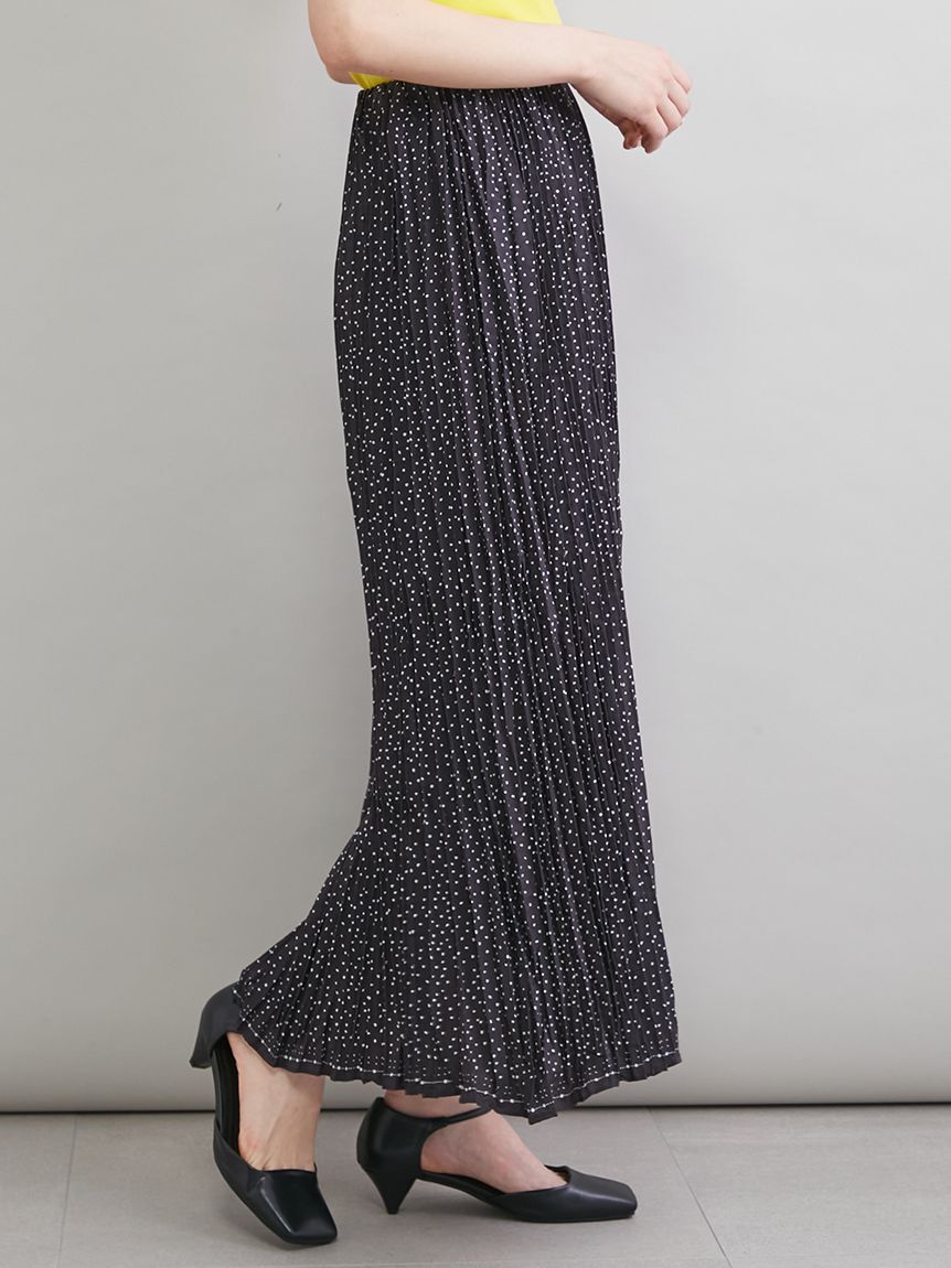 Mila Owen「ドットプリントワッシャープリーツスカート」|スカート|