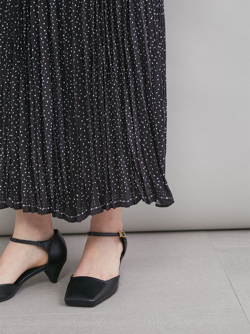 Mila Owen「ドットプリントワッシャープリーツスカート」|スカート|