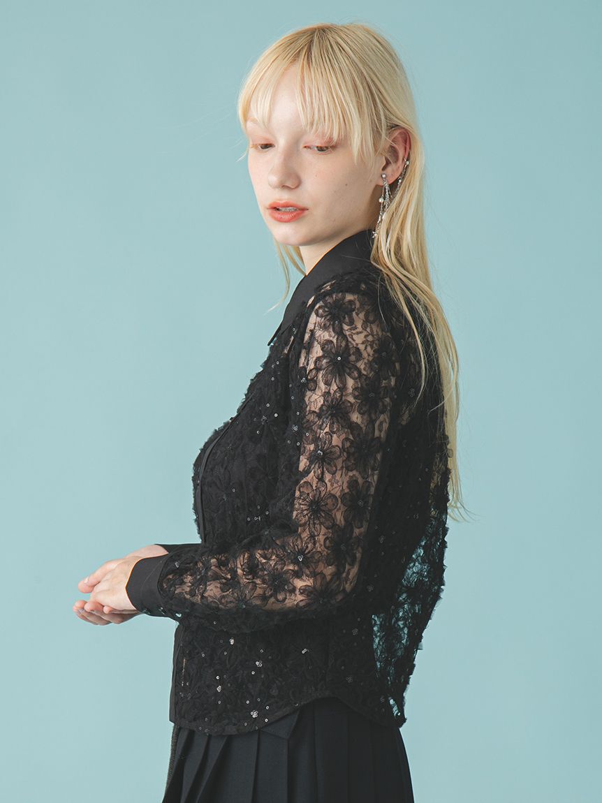 FURFUR「立体フラワーレースブラウス」|シャツ・ブラウス|