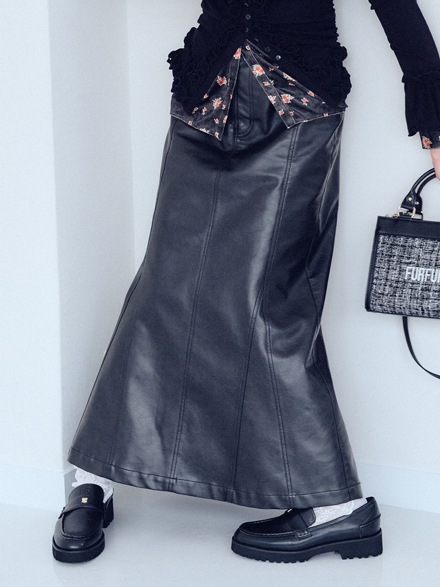 FURFUR「マルチマテリアルマーメイドスカート」|スカート|BLK