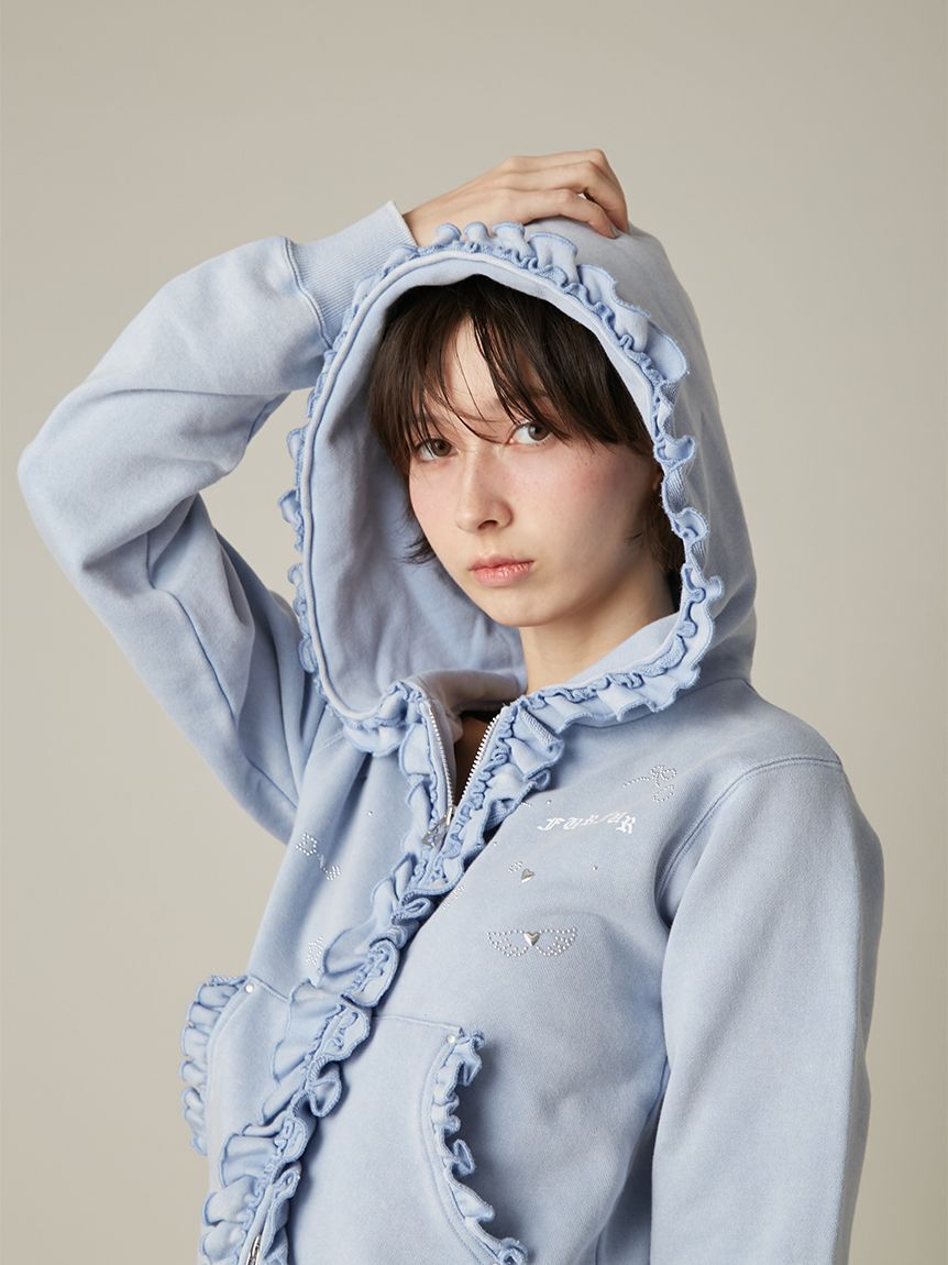 FURFUR「ハートモチーフフリルパーカー」|パーカー|