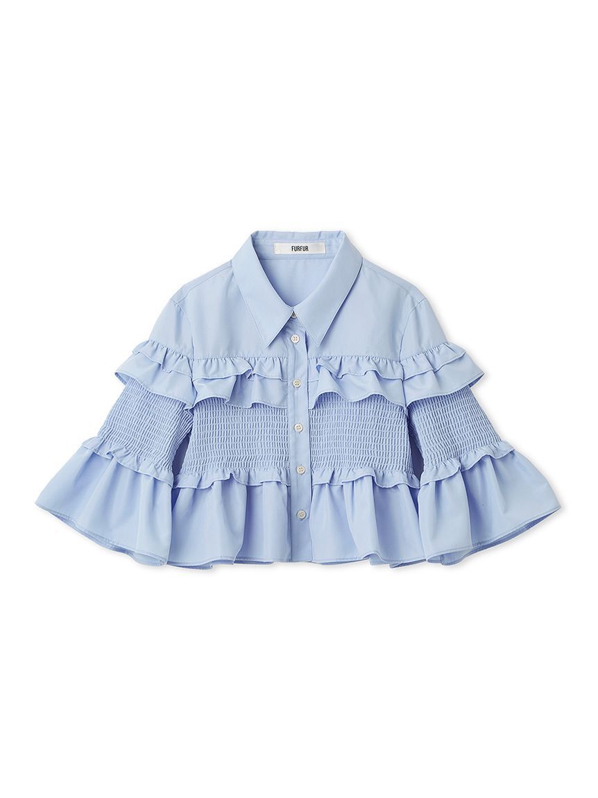 FURFUR「シャーリングフリルシャツ」|シャツ・ブラウス|