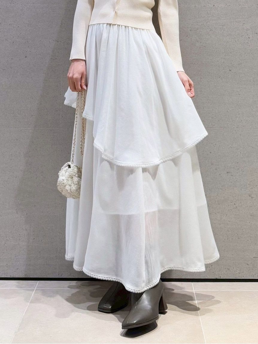SNIDEL「Sustainableバリエーションティアードスカート」|スカート|