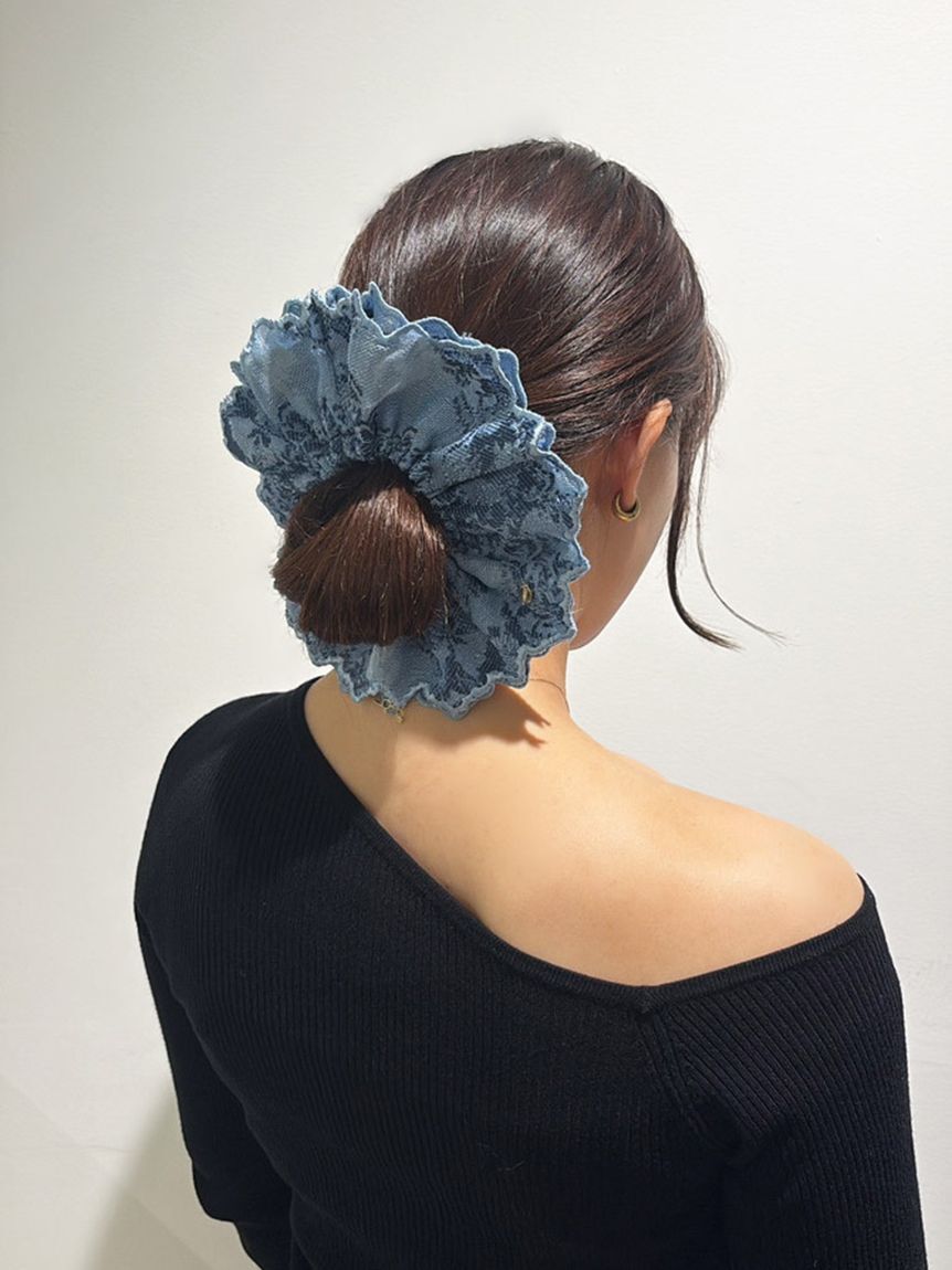 SNIDEL「レースシュシュ」|ヘアバンド|BLU