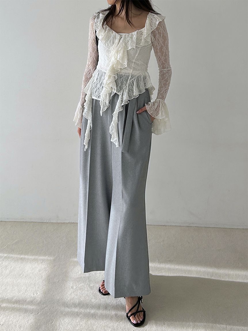 SNIDEL「カットレースフリルプルオーバー」|Tシャツ・カットソー|