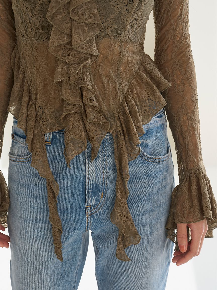 SNIDEL「カットレースフリルプルオーバー」|Tシャツ・カットソー|