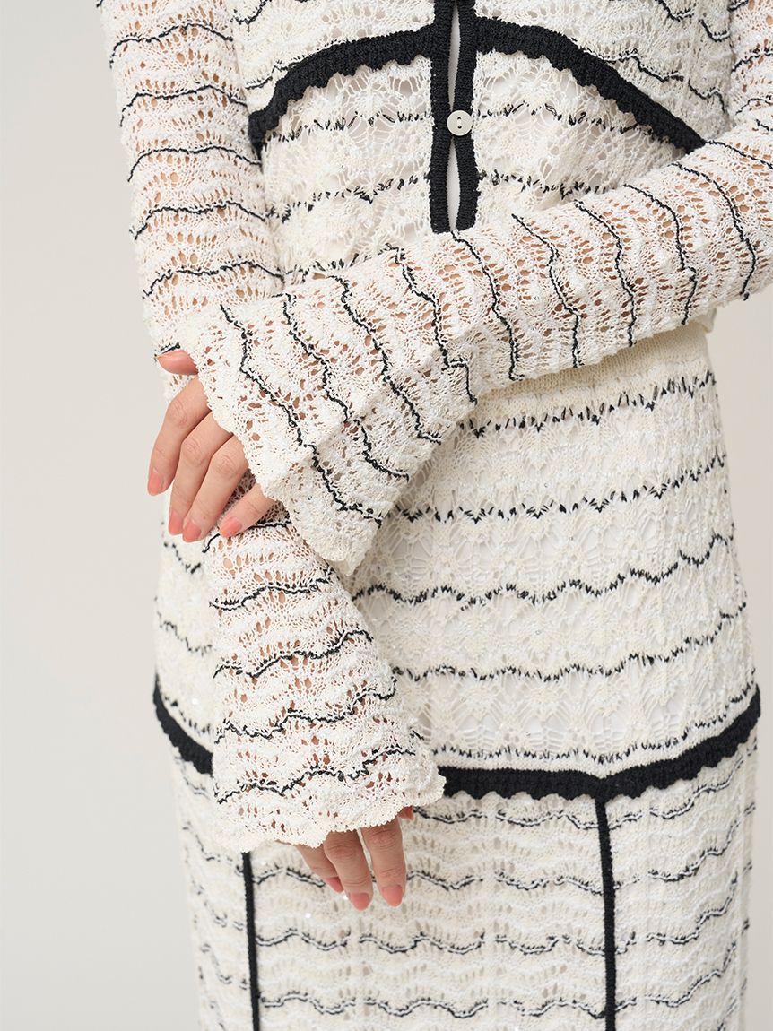 SNIDEL「クロシェニットトップス」|ニット・セーター|