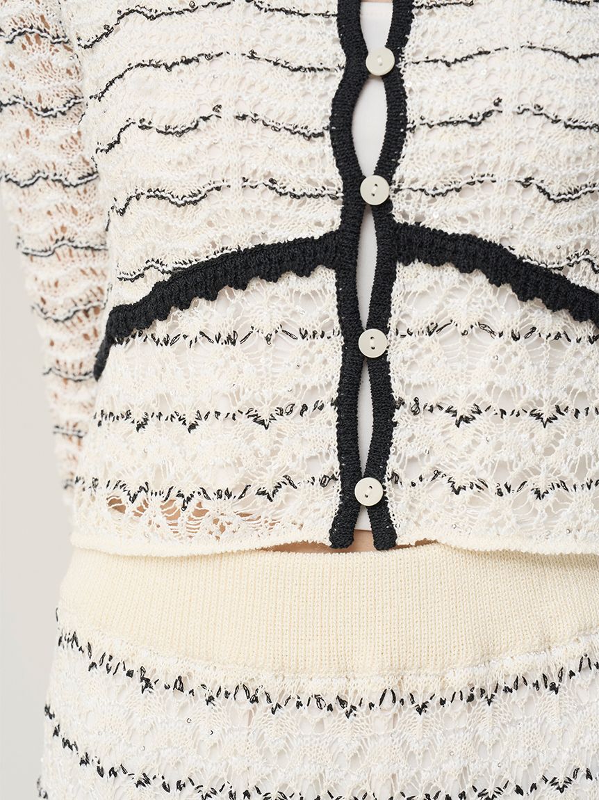 SNIDEL「クロシェニットトップス」|ニット・セーター|