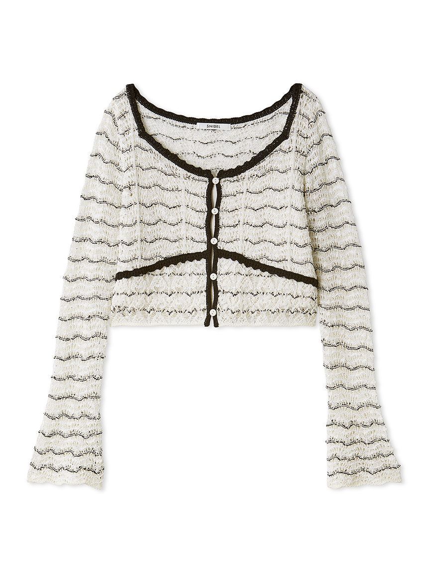 SNIDEL「クロシェニットトップス」|ニット・セーター|