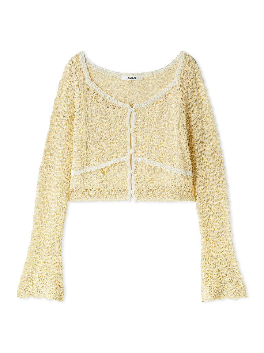 SNIDEL「クロシェニットトップス」|ニット・セーター|