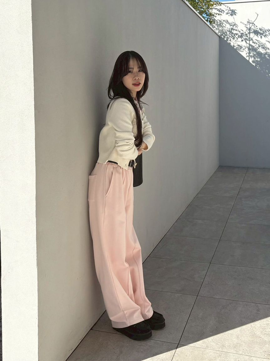 LILY BROWN「コットンニットジャケット」|ノーカラージャケット|