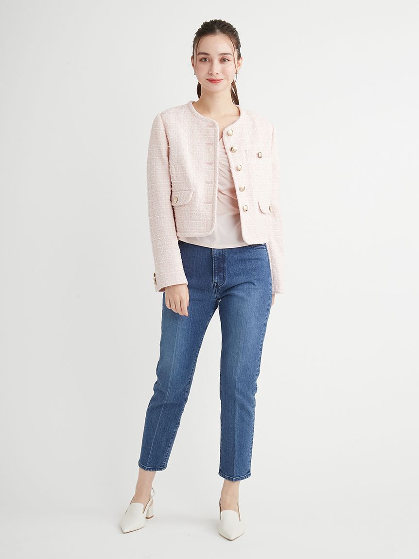 CELFORD「ハイライズ美脚ストレッチテーパードデニムパンツ」|デニム|